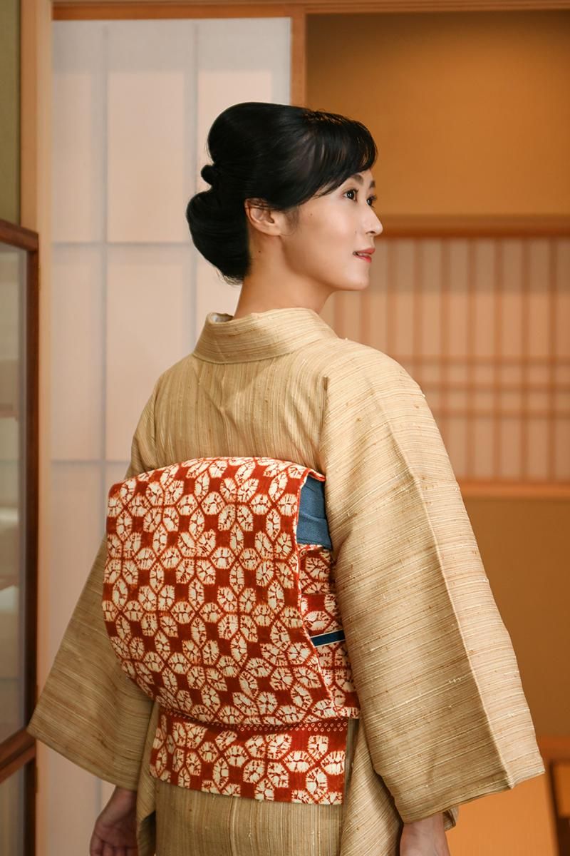 木綿　茜染めの名古屋帯　新品仕立て上がり 楽天市場】茜染（帯｜和服）：レディースファッションの通販