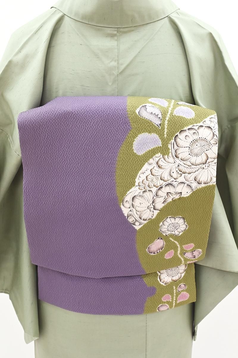 Tsuara✾83＊アンティーク“楽し気な姿をキャッチ☆”塩瀬なごや帯 Tsuara様専用✾83＊アンティーク“楽し気な姿をキャッチ☆”塩瀬