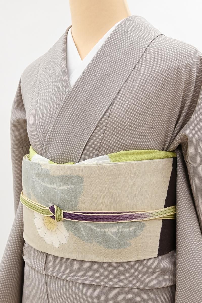 村雲絞り　名古屋帯　未使用　珍品　絞り　小紋　紬　洒落物　辛子色　着物通 a13f4b6b4b0b24f3c7bb77bcea99c7