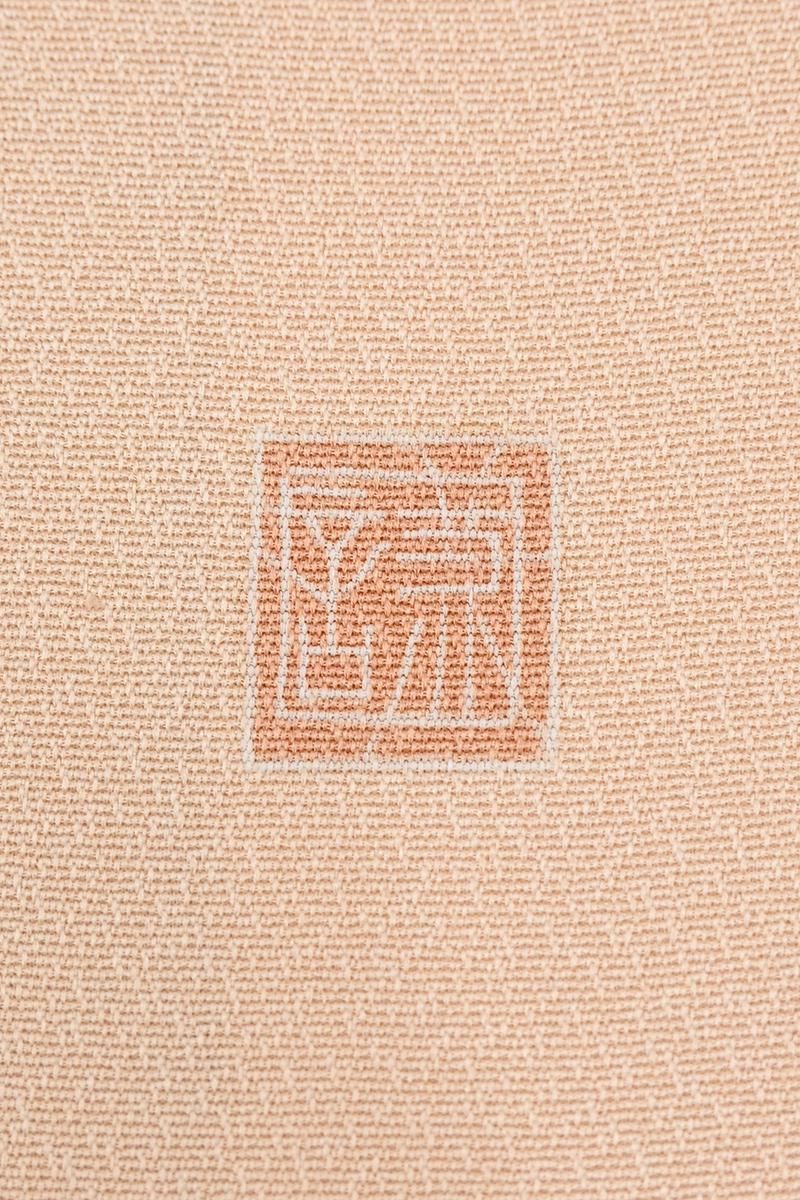 銀座【B-4286】訪問着 シェルピンク色 蔦の図（落款入） :身丈156/裄66