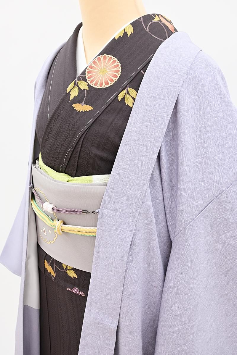 銀座【E-2334】羽織 藤鼠色 鮫（反端付）（N）:身丈100/裄68.5 - 銀座