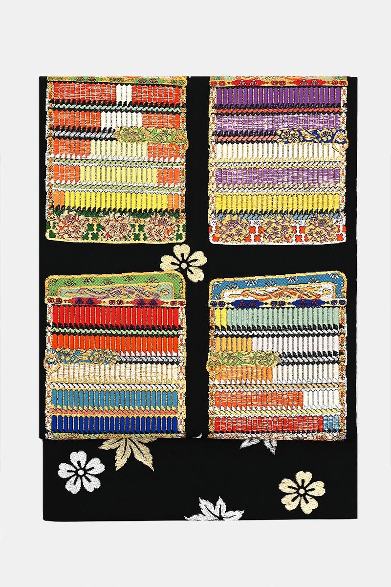 龍村平蔵製 宝鏡唐華文 袋帯 銀座【帯5637】龍村平蔵製 紗 本袋帯 銘