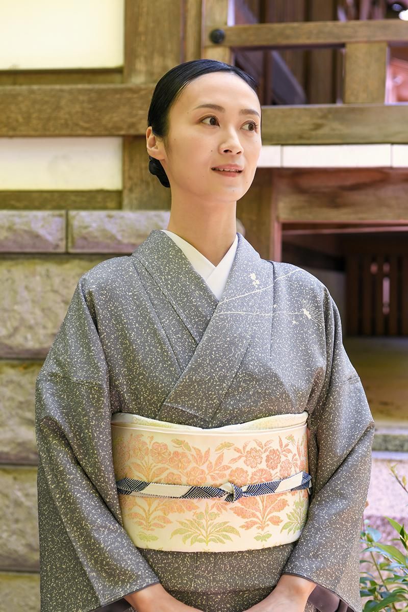 銀座【着物4641】人間国宝 森口華弘作 繍一ッ紋 訪問着（落款入）:身丈