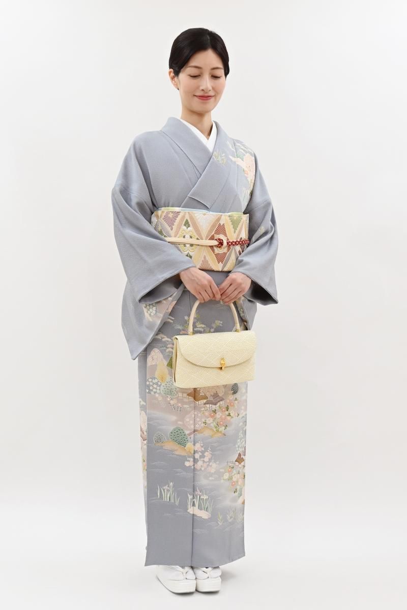 青から紫グラデーション　訪問着　反物　共八掛 八掛 青 紫 長尺 ぼかし 寒色系 胴抜き用 5.7m 裾回し 裏地 生地