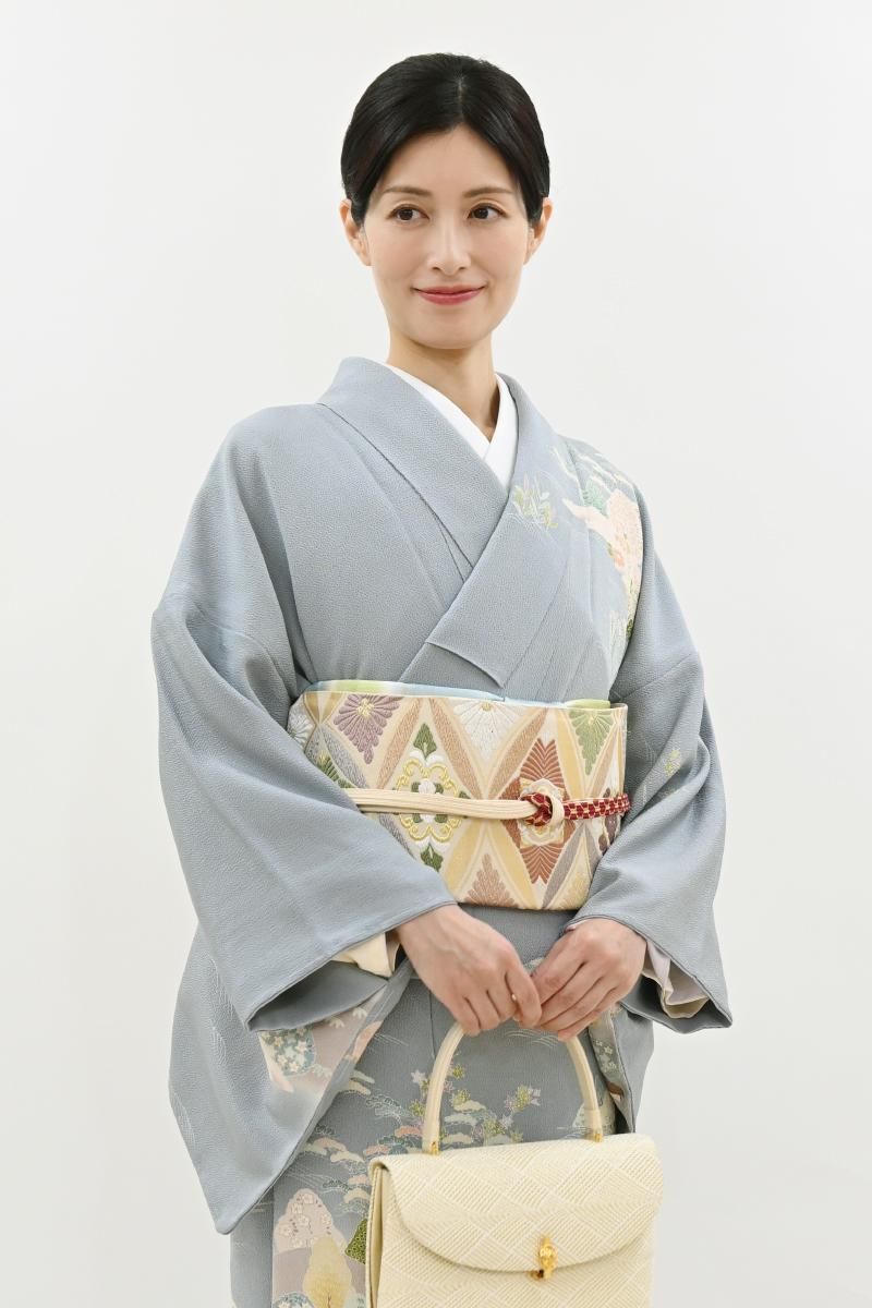 銀座【L-8451】袋帯 象牙色 七宝花菱文 - 銀座きもの青木｜長く