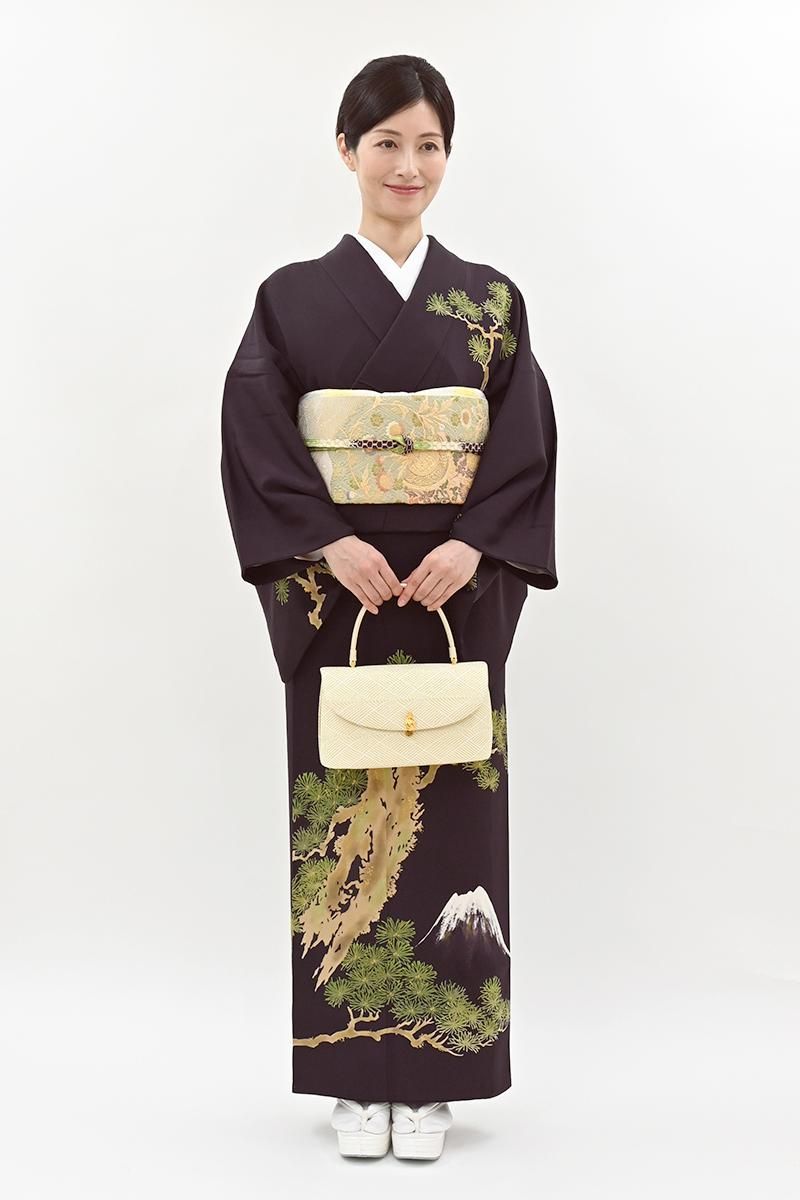 美品！単衣＊ネイビー＊絞り＊落款付き＊訪問着＊トールサイズ＊１７０ｃｍ＊裄６８ 美品！単衣＊ネイビー＊絞り＊落款付き＊訪問着＊トール