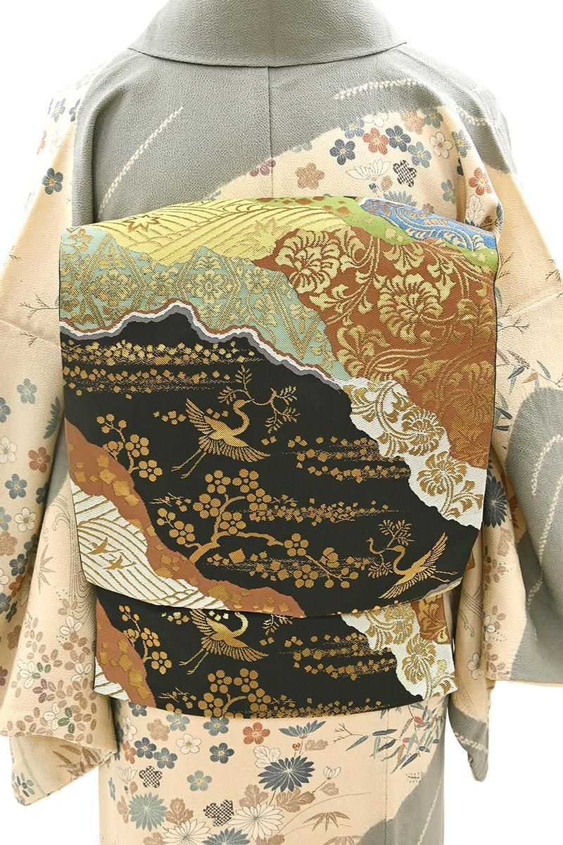 【銘品美品】西陣名家機元「川島織物謹製」手織り 引き箔織「華菱文様」本袋 銘品美品】西陣名家機元「川島織物謹製」手織り 引き箔織「華