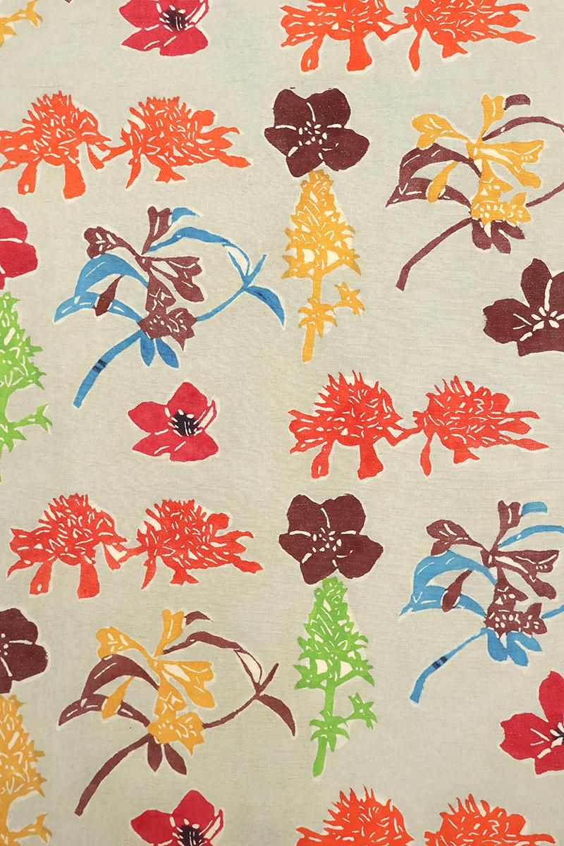 マコちゃん様【袷】越後紬本泥染 桜花の図11092 銀座【帯5799】国画会 中島敬子作 紬地 型絵染 名古屋帯 銘「うららか