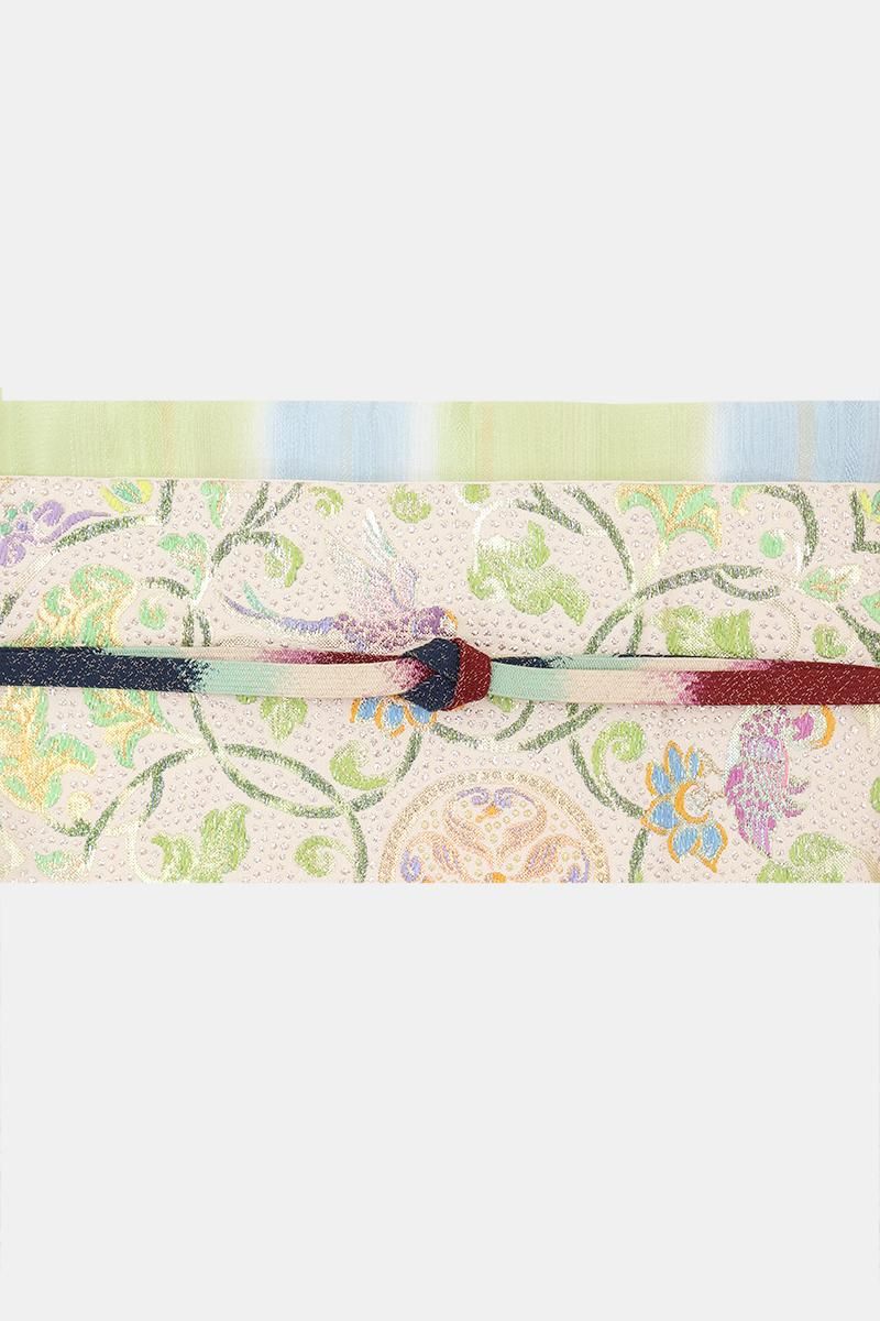 龍村平蔵製　宝鏡唐華文　袋帯 龍村平蔵製 宝鏡唐華文 袋帯 銀座【帯3287】龍村平蔵製 本袋帯 銘「宝