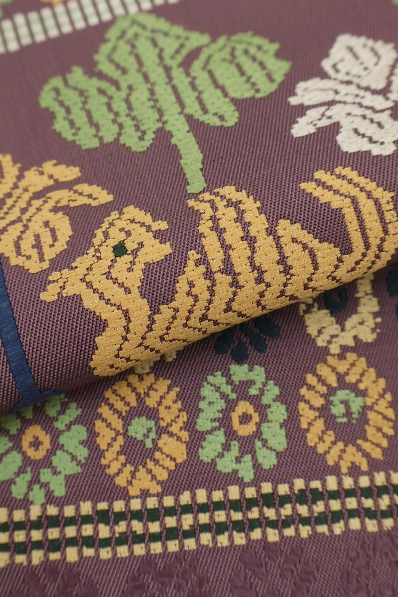 銀座【帯5803】龍村平蔵製 本袋帯 銘「鳥いちご」 - 銀座きもの青木