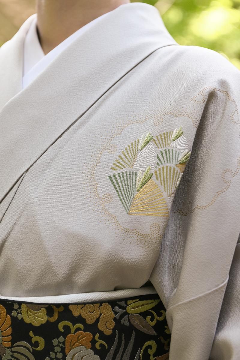 銀座【着物4643】人間国宝 福田喜重作 訪問着（喜重 落款入 反端付