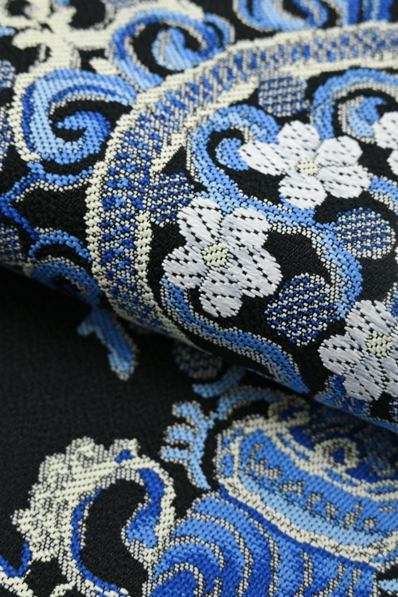 銀座【L-8503】洒落袋帯 黒色 ゴブレットの図 - 銀座きもの青木｜長く