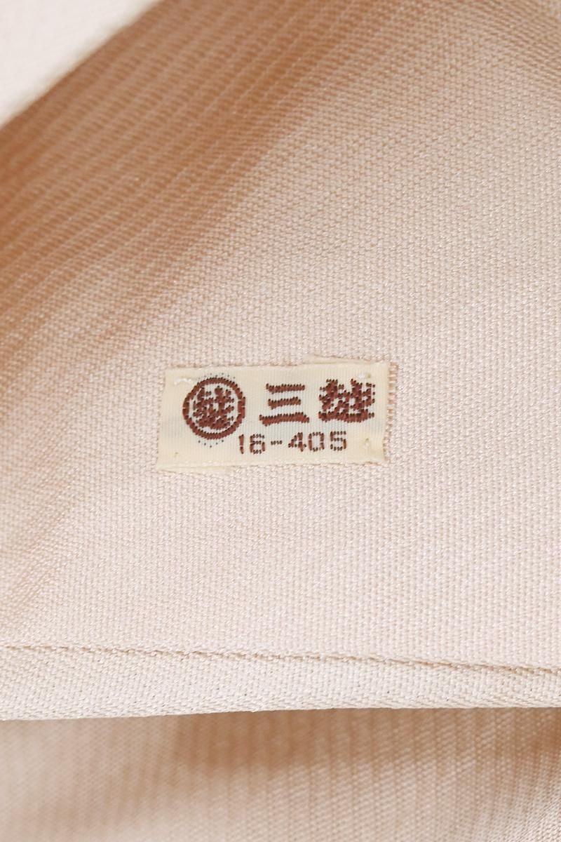 銀座【H-0836】西陣 帯屋捨松製 織名古屋帯 淡いシェルピンク 唐花文