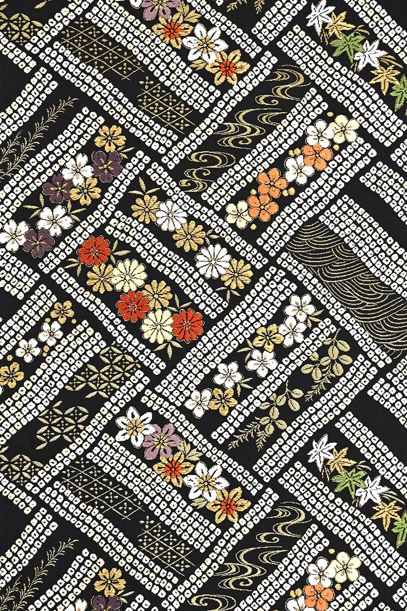 黒地に赤金の模様☆だらりの帯 楽天市場】振袖 帯「赤×黒 桜尽くし」日本製 西陣織 西陣織証紙番号 No