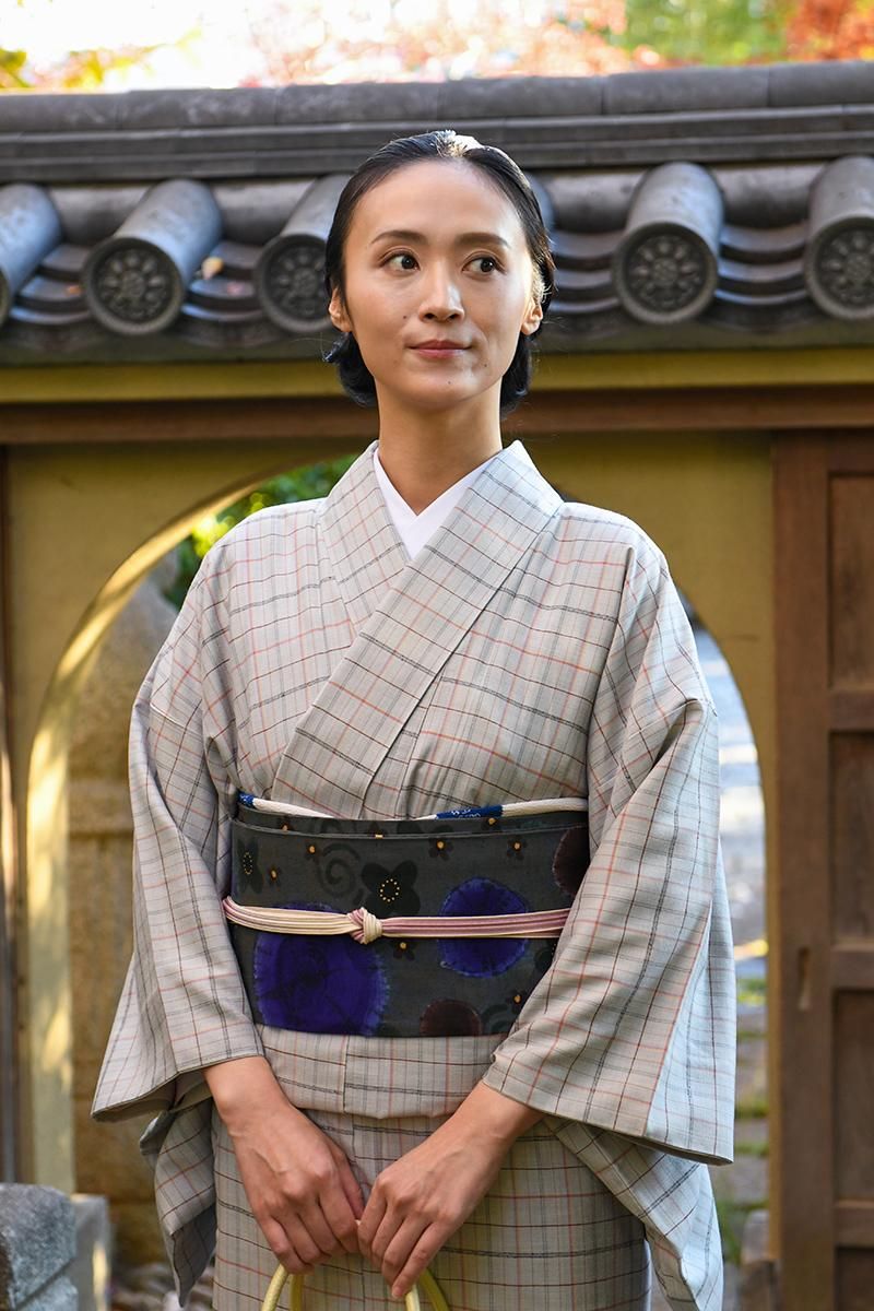 紬地 着物 中古 ラベル付 身丈164.5cm L ワイド A1057-10 紬地 着物 中古 ラベル付 身丈164.5cm L ワイド A1057-10 紬地 着物