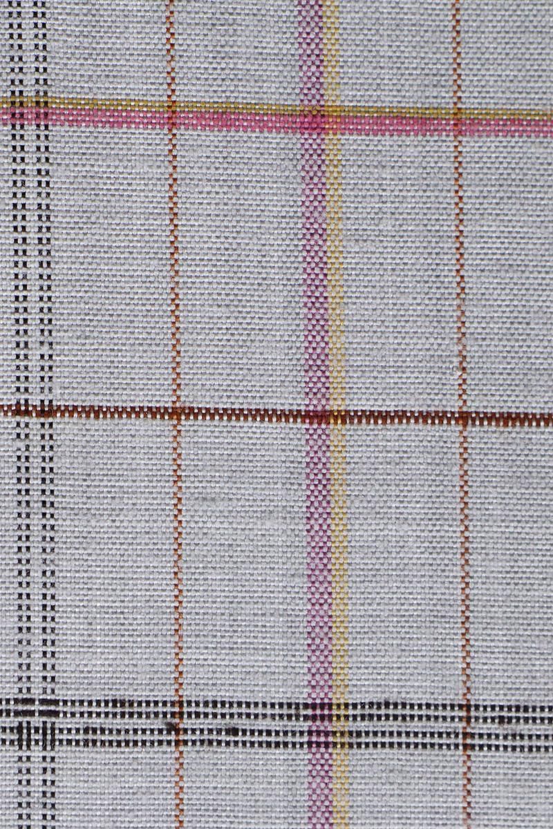 銀座【着物4652】本場久米島紬 ゆうな染 格子文（反端 証紙付）:身丈