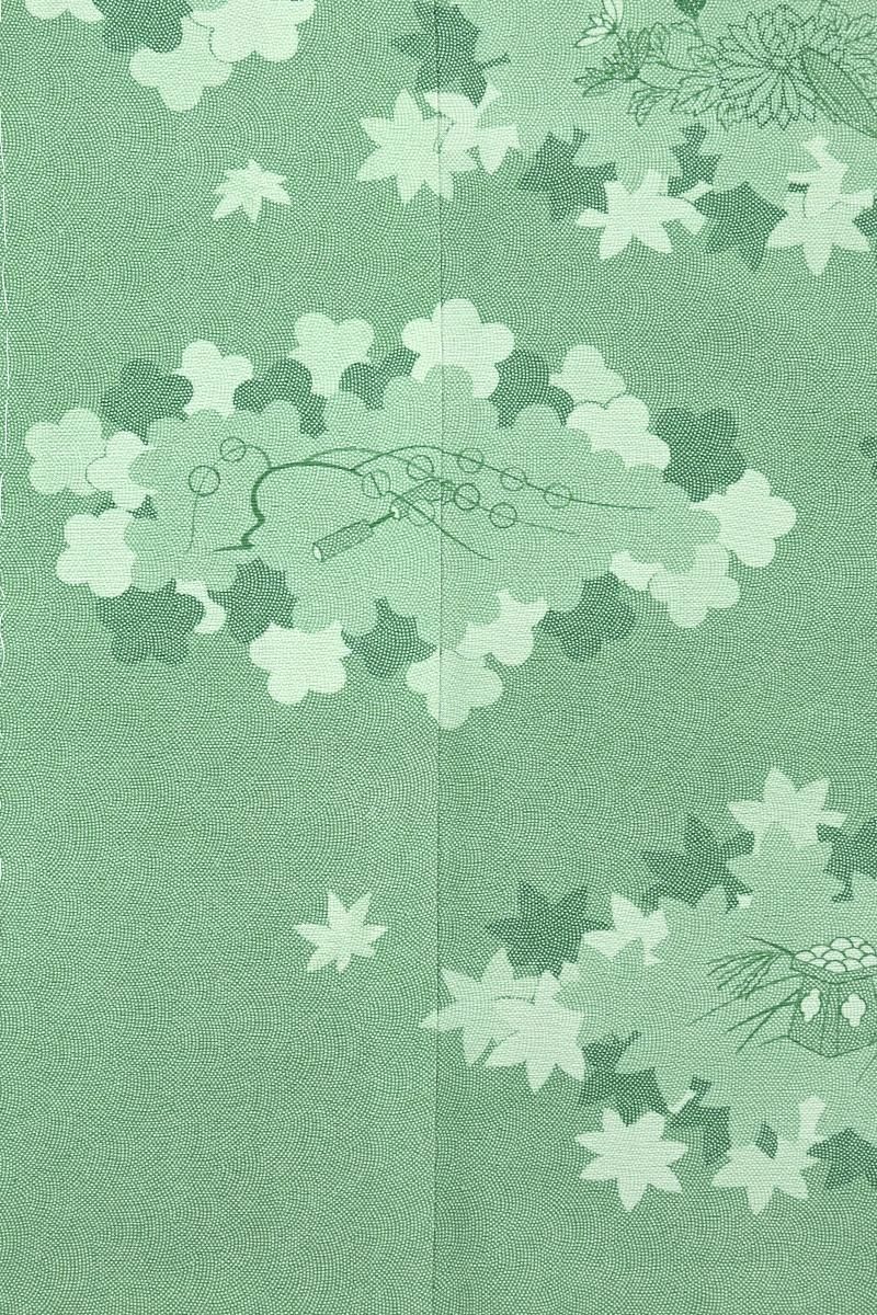 2780★極稀少★小宮康助　結城紬地　江戸小紋反物2反★人間国宝/結のマーク★ 重要無形文化財江戸小紋 「雪輪」両面染絽着物 「江戸小紋」人間国宝