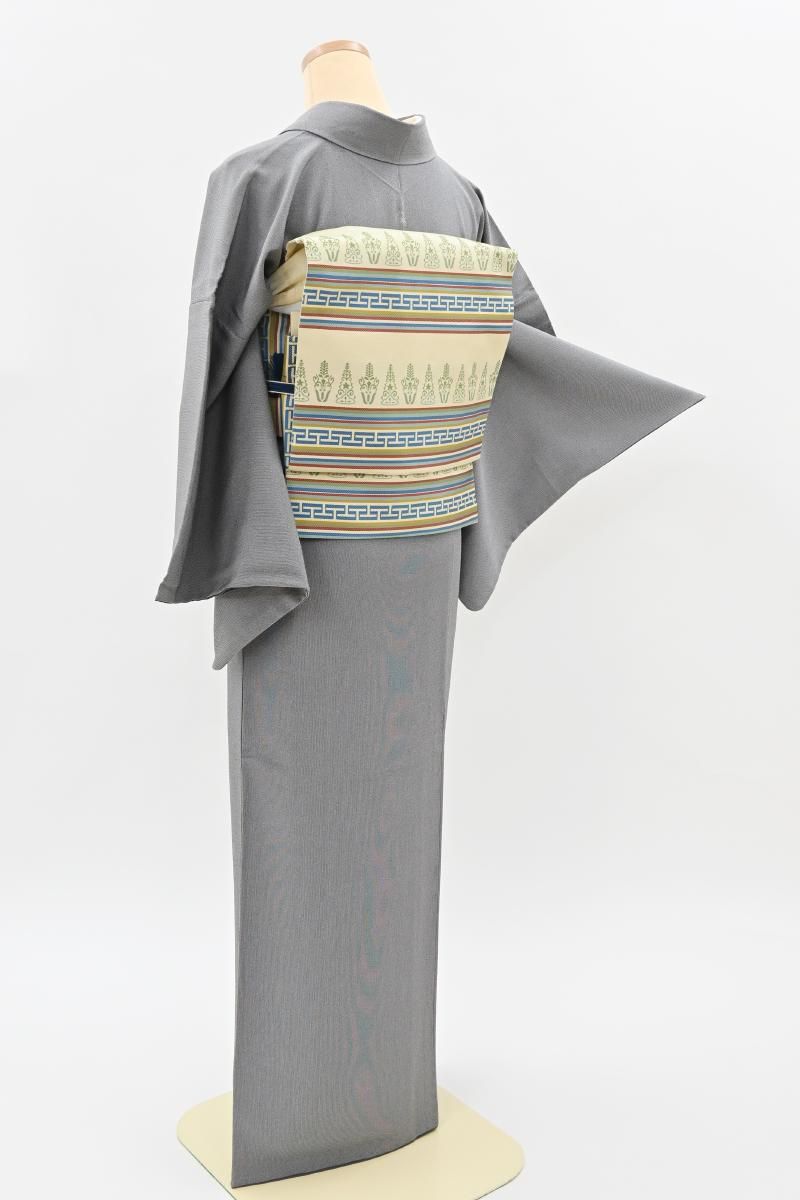 銀座【C-3342】伝統工芸士 久保伊智郎作 繍一ッ紋 江戸小紋 墨色 万筋