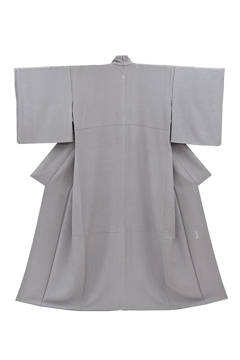 銀座【C-3342】伝統工芸士 久保伊智郎作 繍一ッ紋 江戸小紋 墨色 万筋