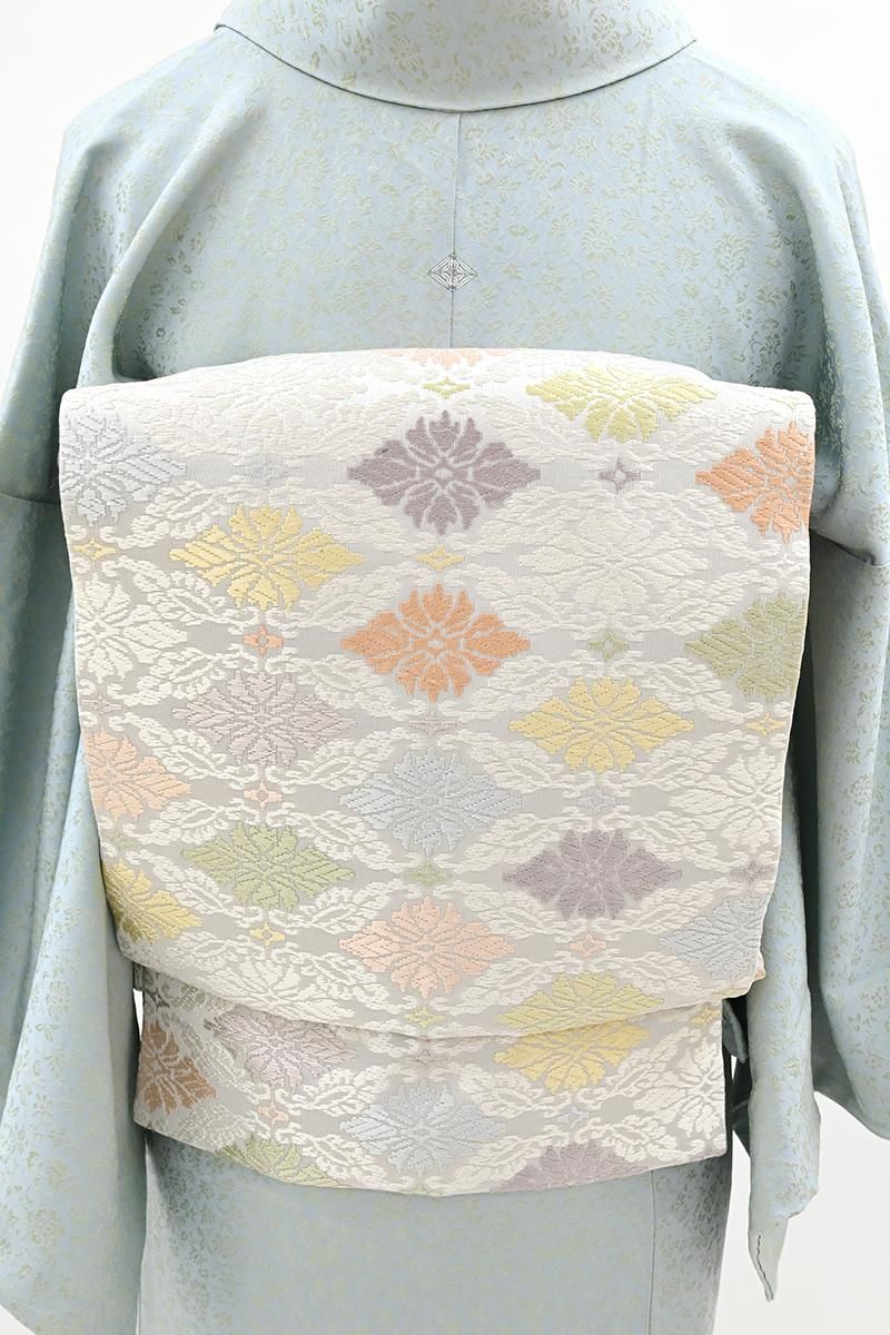 帯プレゼント＊】水色の無地 秋草のなごや帯 スモールサイズ 帯