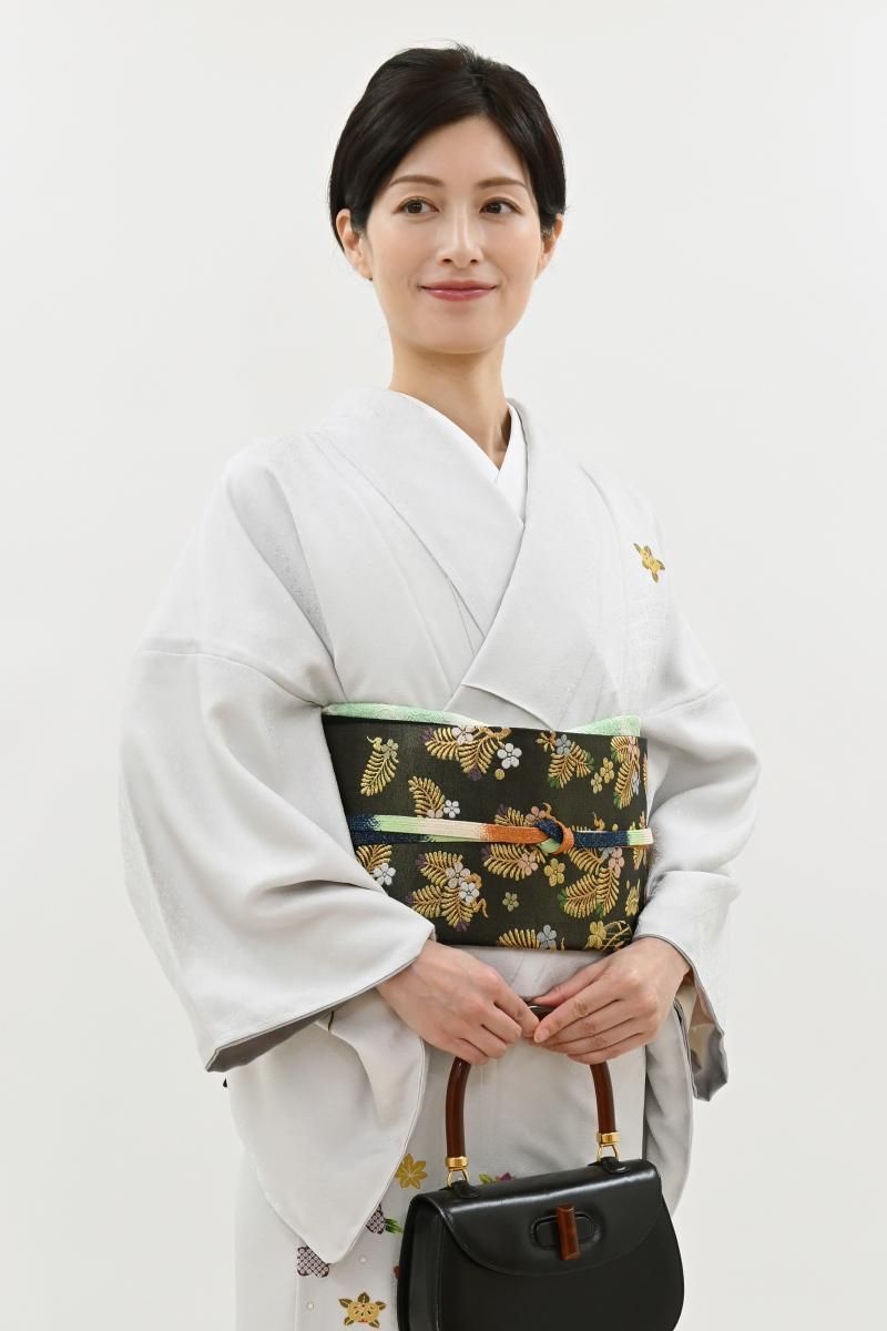 銀座【L-8561】西陣 白寿苑製 袋帯 黒色 松竹梅文（証紙付） - 銀座