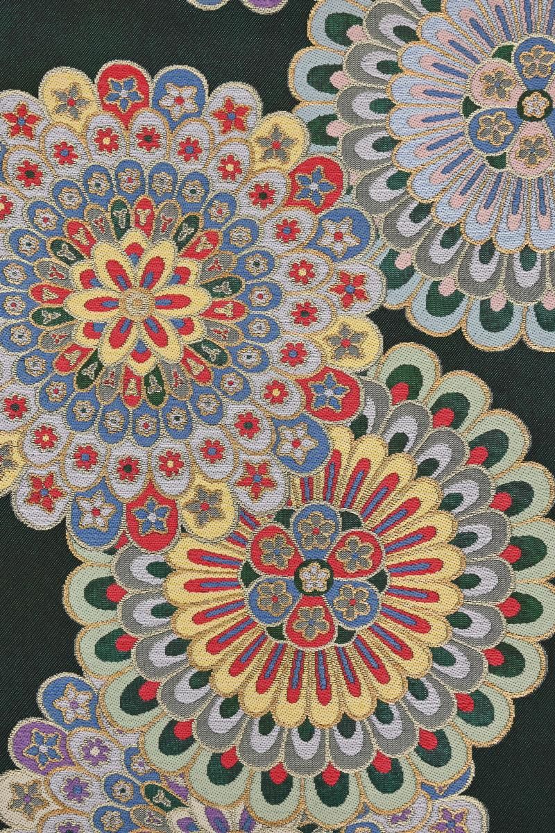 銀座【L-8556】西陣 帯屋捨松製 袋帯 鉄色 華文（落款入） - 銀座