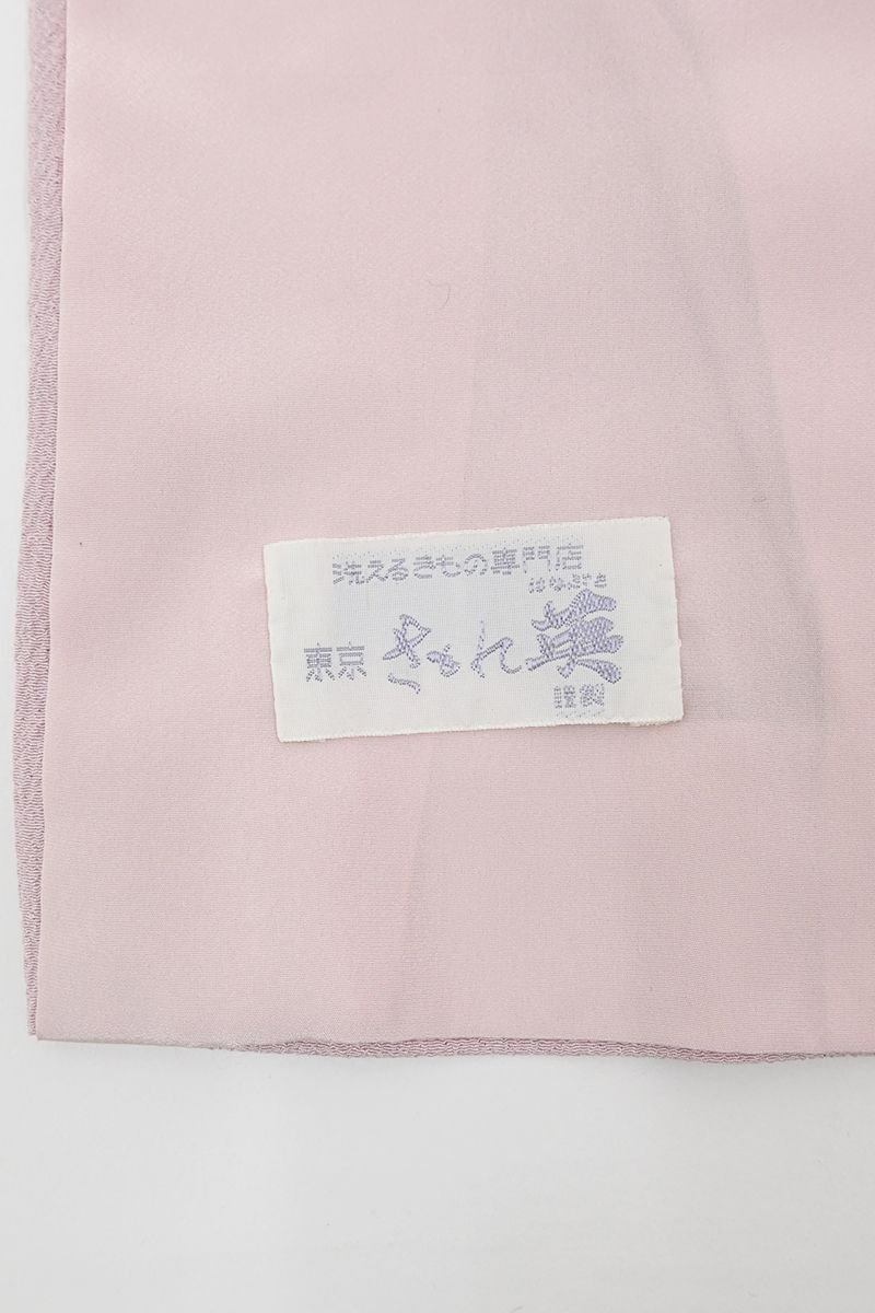 銀座【C-3352】きもの英製 縮緬地 繍一ッ紋 色無地 鴇鼠色 :身丈159.5