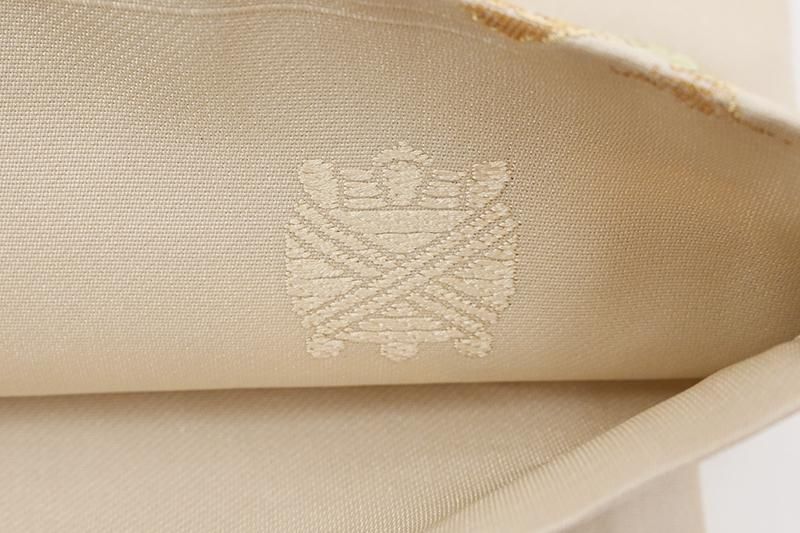 銀座【L-8558】袋帯 白茶色 雪輪七宝文 - 銀座きもの青木｜長く大切に