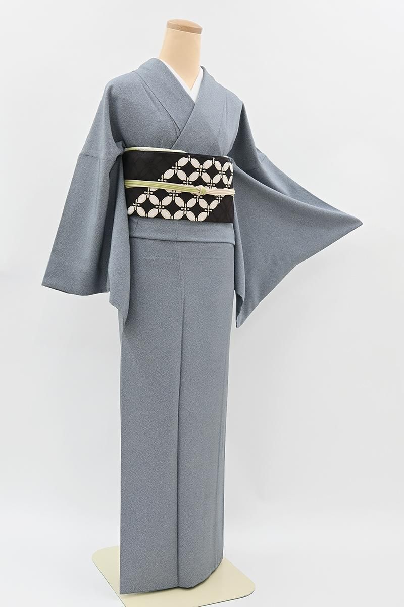 銀座【C-3353】江戸小紋 藍鼠色 大小霰 :身丈158/裄68 - 銀座きもの