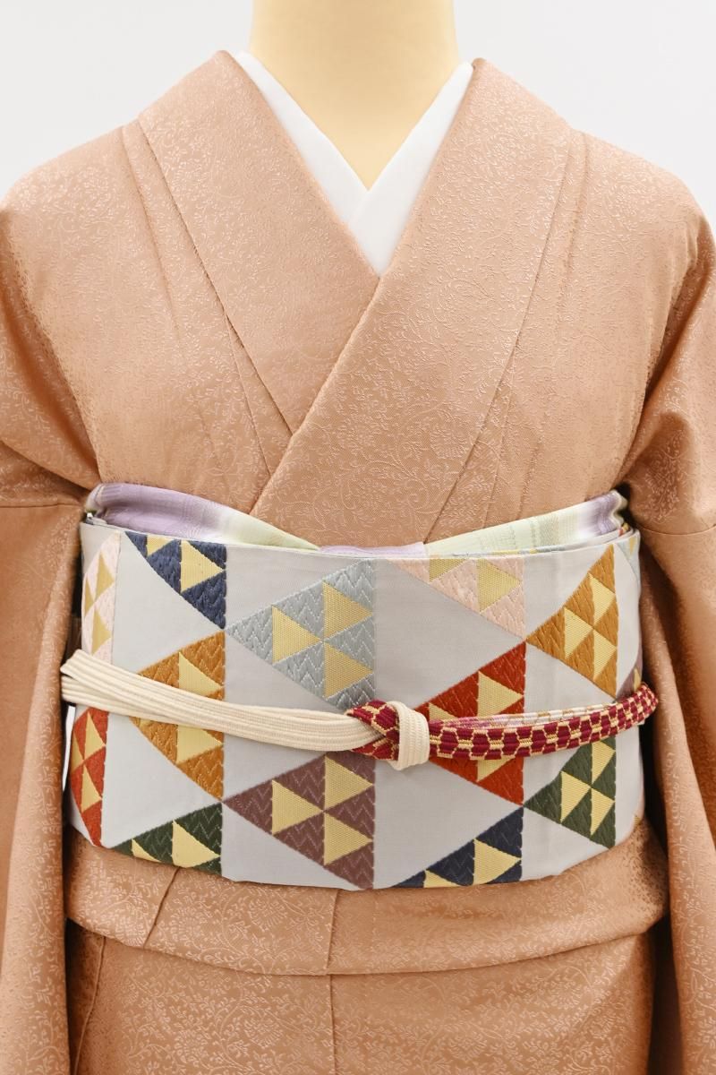 銀座【L-8582】袋帯 小町鼠色 鱗文 - 銀座きもの青木｜長く大切に着