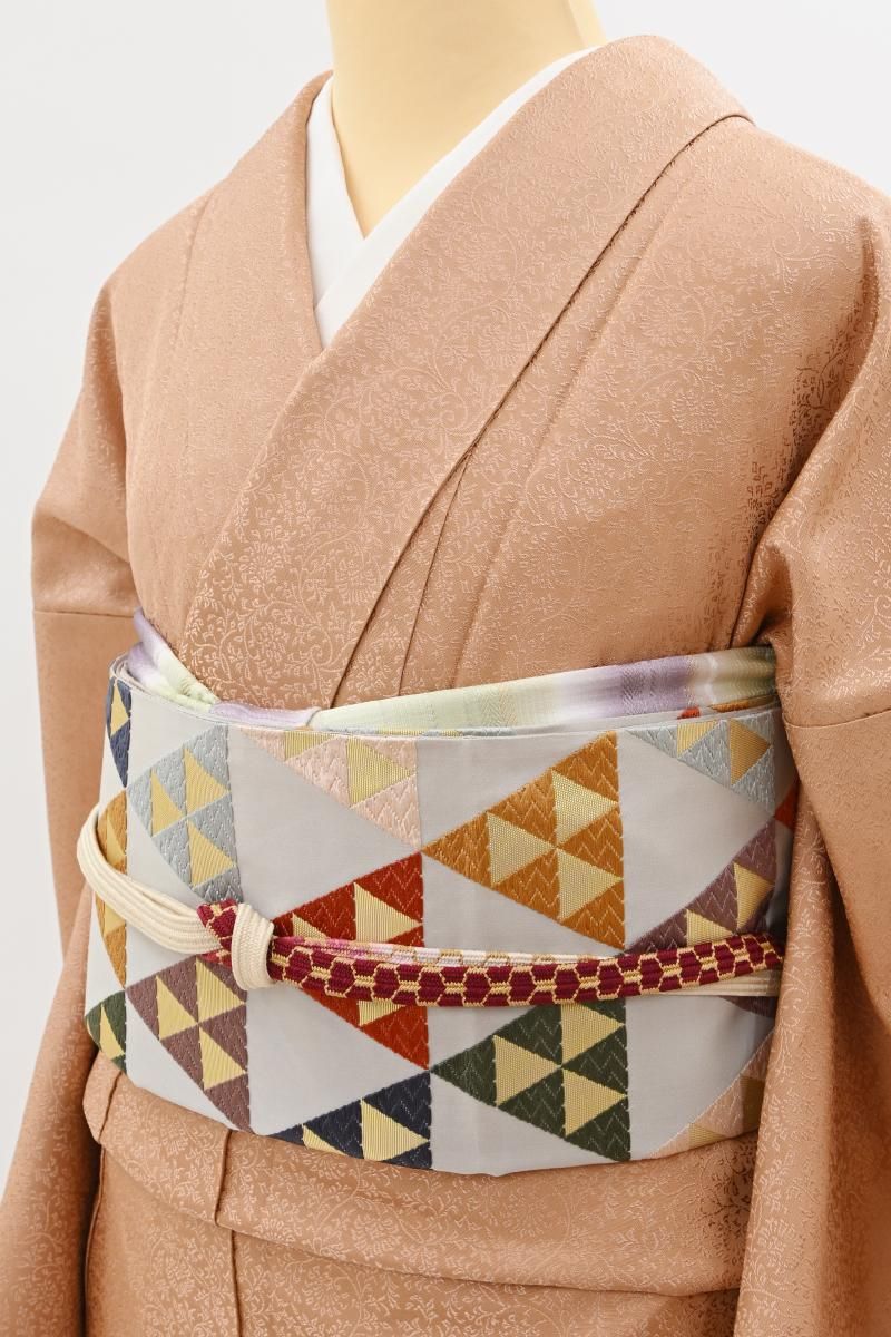 銀座【L-8582】袋帯 小町鼠色 鱗文 - 銀座きもの青木｜長く大切に着