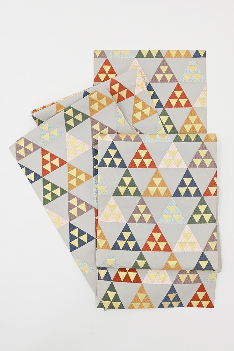 銀座【L-8582】袋帯 小町鼠色 鱗文 - 銀座きもの青木｜長く大切に着