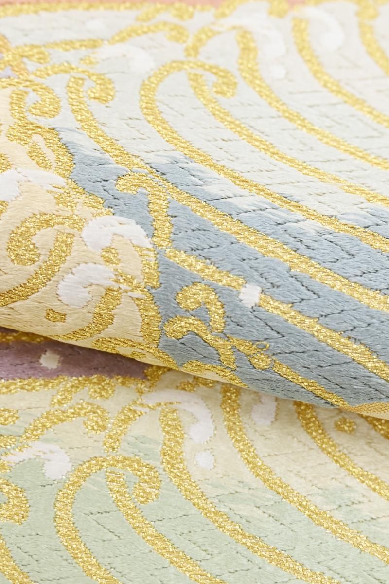 銀座【L-8555】袋帯 薄卵色 波文 - 銀座きもの青木｜長く大切に着続け