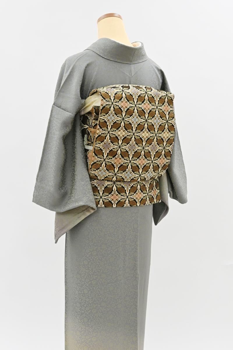 銀座【L-8583】袋帯 黒色 七宝鳳凰文 - 銀座きもの青木｜長く大切に着