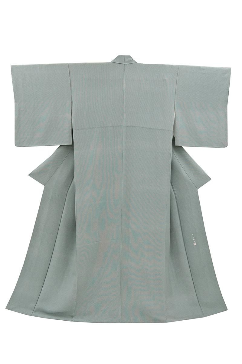 銀座【C-3358】寺山存男 江戸小紋 鉄鼠色 行儀（落款入） :身丈158/裄