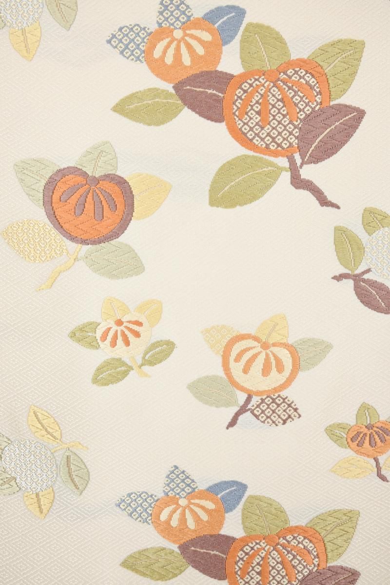 銀座【L-8576】袋帯 生成色 橘文 - 銀座きもの青木｜長く大切に着続け