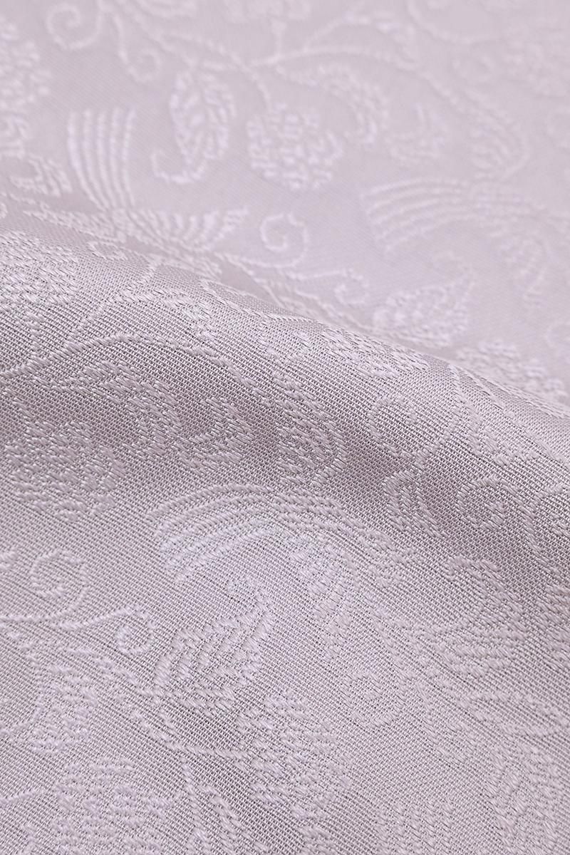 銀座【C-3345】染色家 岸上純平作 繍一ッ紋 色無地 淡い浅紫色 鳳凰