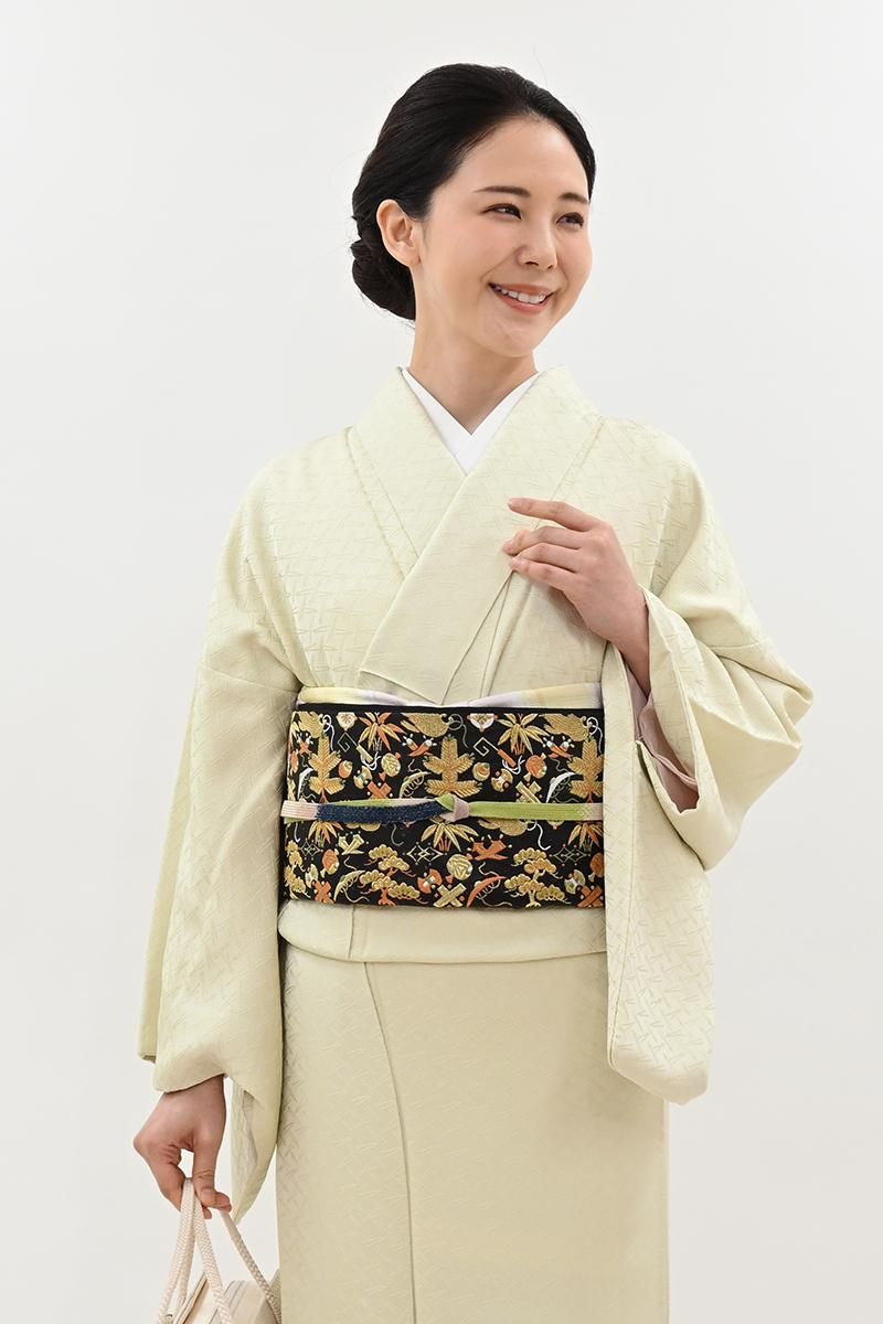 銀座【L-8577】袋帯 蝋色 宝尽くし文（ゑり善扱い） - 銀座きもの青木