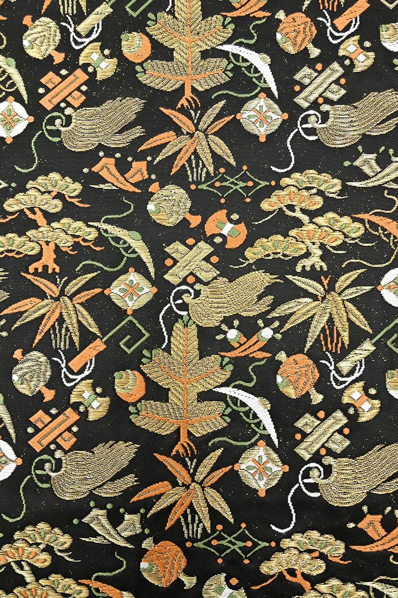 銀座【L-8577】袋帯 蝋色 宝尽くし文（ゑり善扱い） - 銀座きもの青木