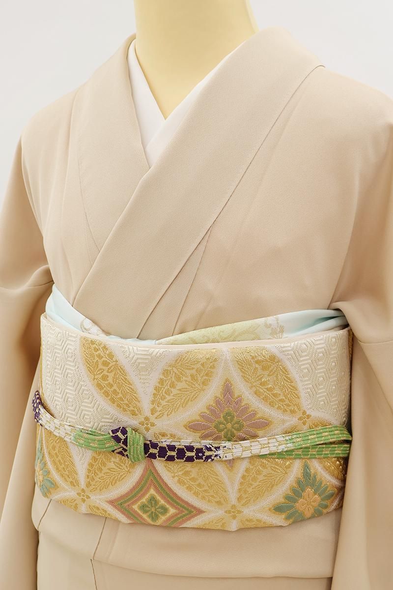 銀座【L-8588】袋帯 象牙色 七宝繋ぎ文 - 銀座きもの青木｜長く大切に