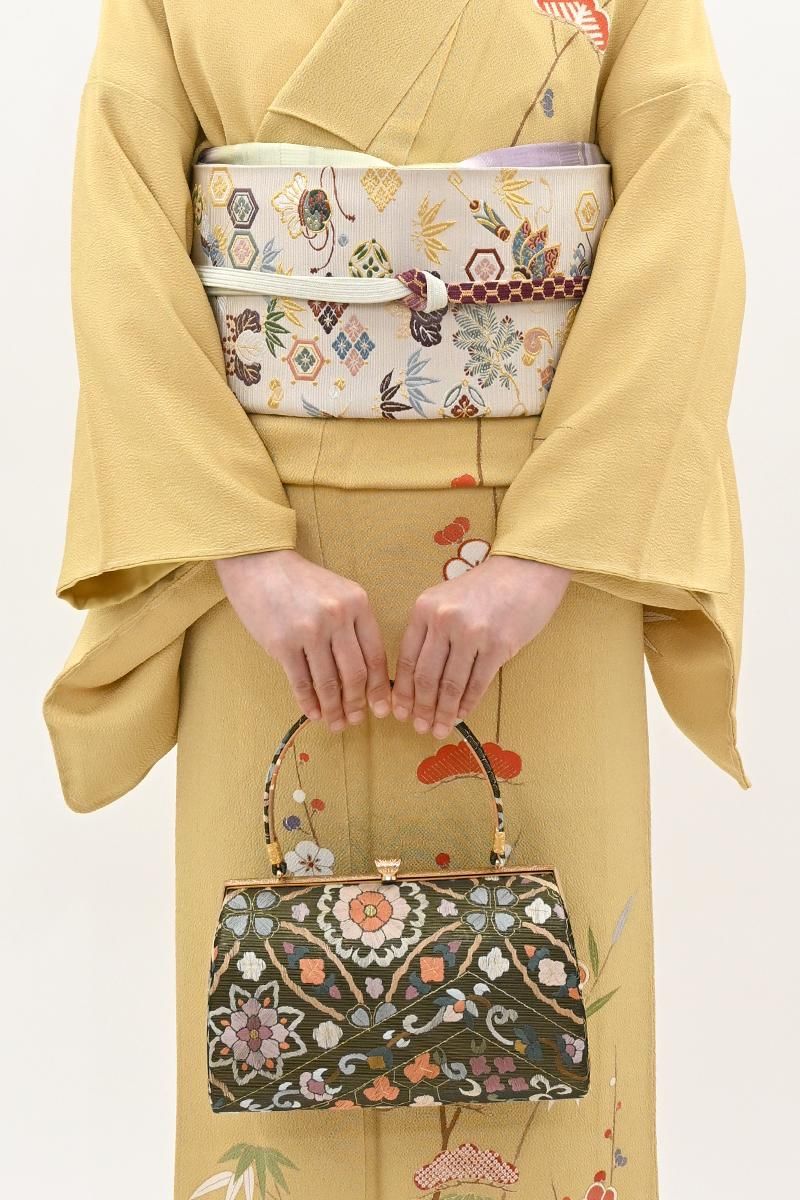 銀座【G-3404】金鷲製 フォーマルバッグ 離寛茶 亀甲華文など - 銀座