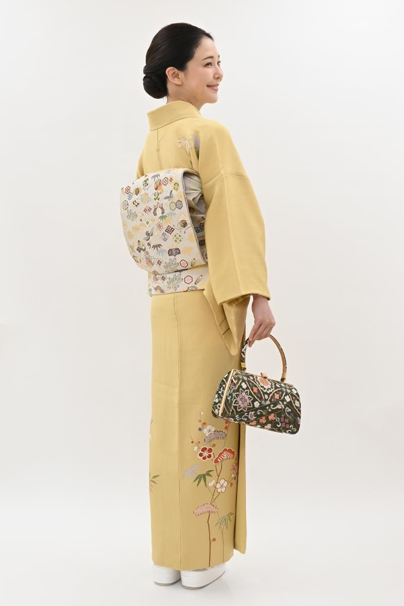 銀座【G-3404】金鷲製 フォーマルバッグ 離寛茶色 亀甲華文など - 銀座