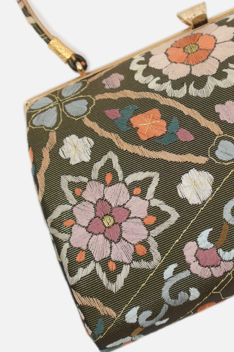 銀座【G-3404】金鷲製 フォーマルバッグ 離寛茶色 亀甲華文など - 銀座