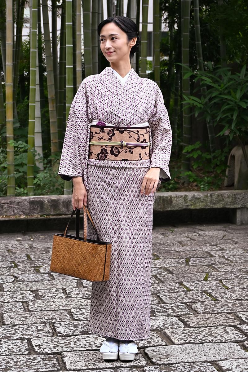 銀座【G-3407】籠バッグ 琵琶茶 網代 - 銀座きもの青木｜長く大切に着