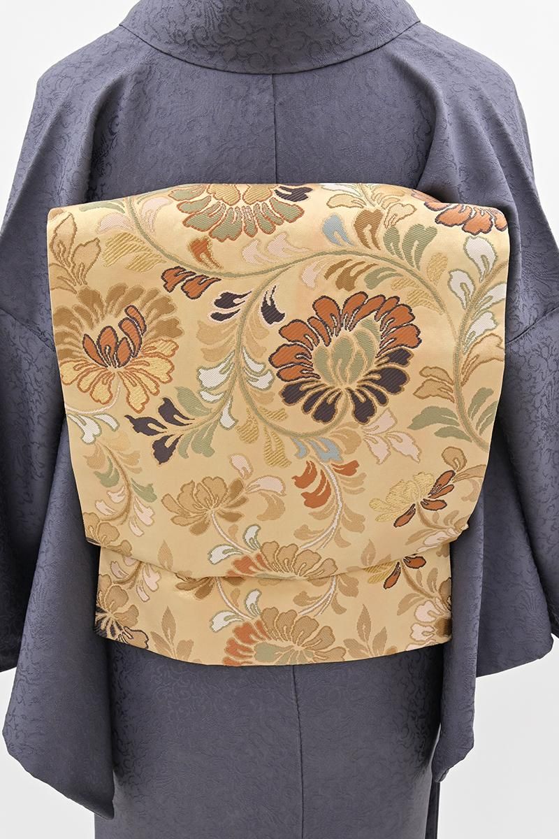 銀座【L-8594】袋帯 金色 牡丹唐草文 - 銀座きもの青木｜長く大切に着