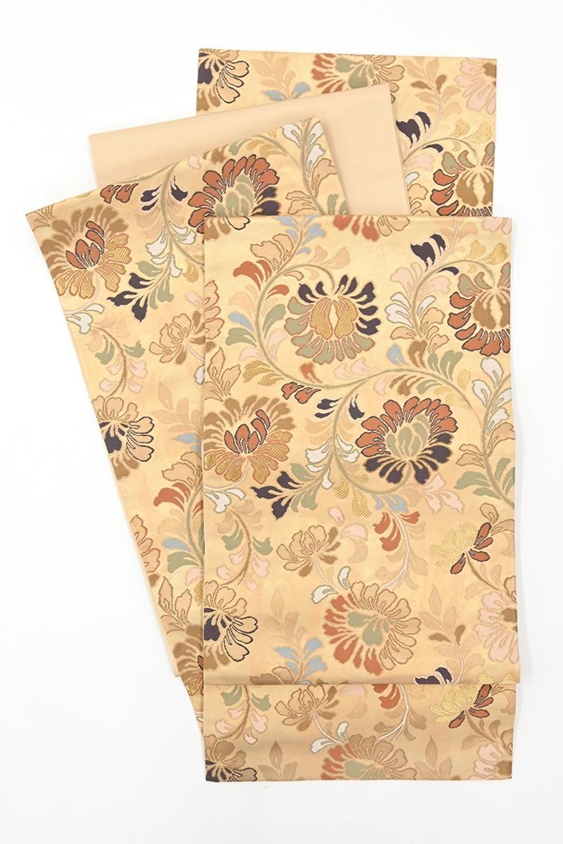 銀座【L-8594】袋帯 金色 牡丹唐草文 - 銀座きもの青木｜長く大切に着