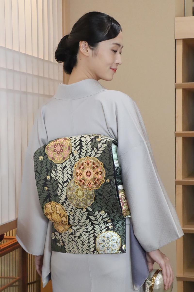 銀座【帯5842】西陣 山口美術織物製 袋帯 銘「薫風華文」 - 銀座きもの