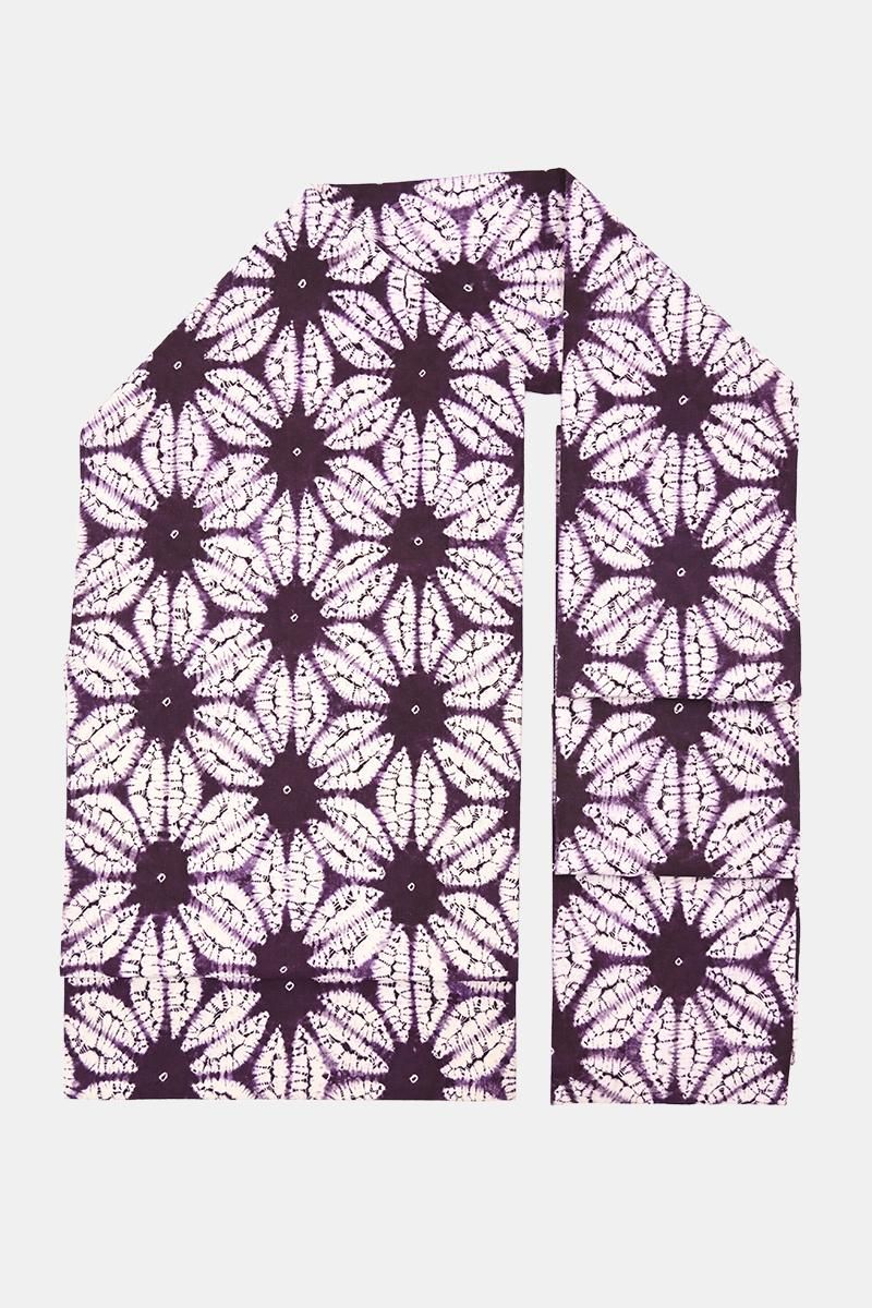 銀座【帯5844】草紫堂製 南部絞紫根染 木綿地 名古屋帯 - 銀座きもの