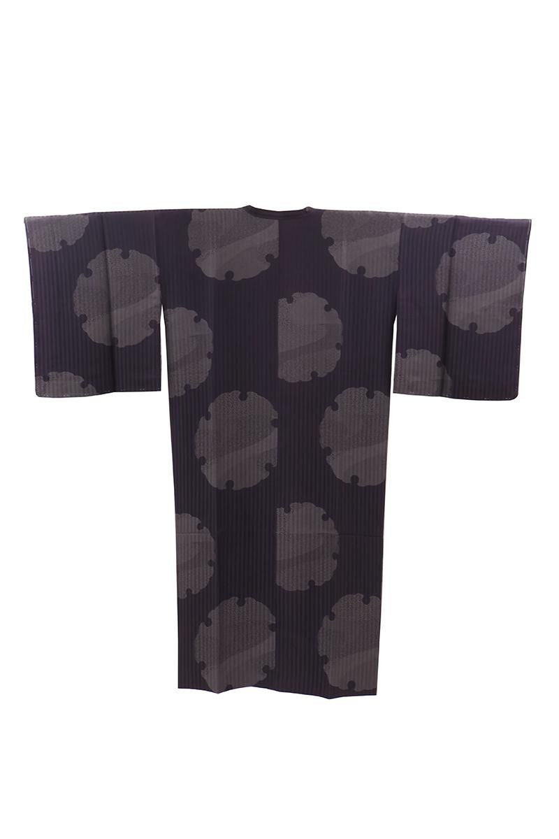 銀座【E-2370】道行コート 二人静色 雪輪文 :身丈123.5/裄67 - 銀座