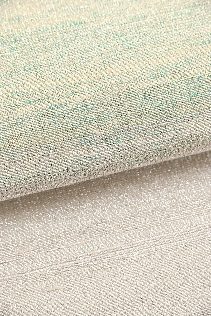 銀座【帯5853】西陣桝屋高尾製 ねん金綴錦 袋帯「板締段霞文」 - 銀座